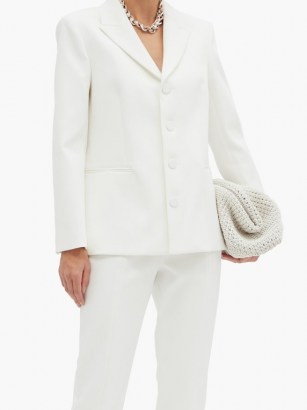 KHAITE Joan single-breasted faille jacket ~ ivory-white jackets - flipped
