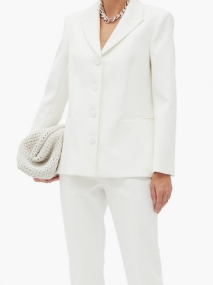 KHAITE Joan single-breasted faille jacket ~ ivory-white jackets
