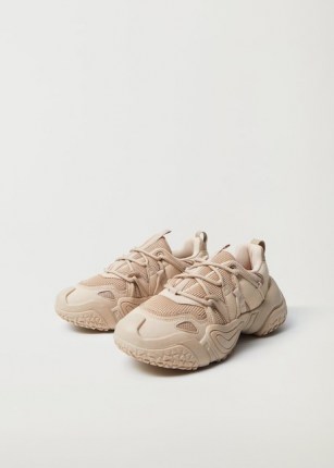 MANGO ACTOR1 Lace-up panel sneakers in Sand - flipped