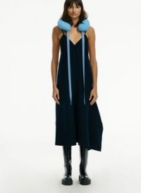 Tibi Luxe Double Faced Wool Angora Cami Dress ~ asymmetric hem slip dresses - flipped