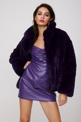 NASTY GAL Magic Touch Faux Fur Jacket ~ purple winter jackets