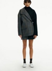 Tibi Mats Menswear Coating Liam Blazer ~ oversized asymmetric fastening jacket ~ drop shoulder blazers - flipped