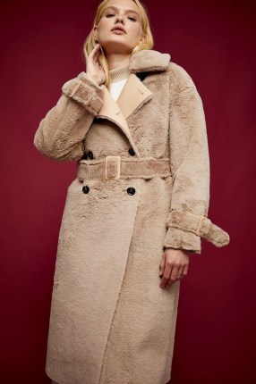 TOPSHOP Mink Reversible Faux Fur Coat ~ luxe look winter coats - flipped