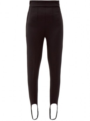 ISABEL MARANT Nanou stirrup-cuff jersey leggings ~ black high rise waist skinny trousers - flipped