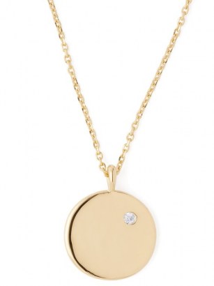 THEODORA WARRE O-charm gold-plated necklace / circular disc pendants / round pendant necklaces / jewellery