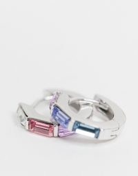 Olivia Burton rainbow huggie hoops in sterling silver ~ multi coloured huggies ~ jewellery