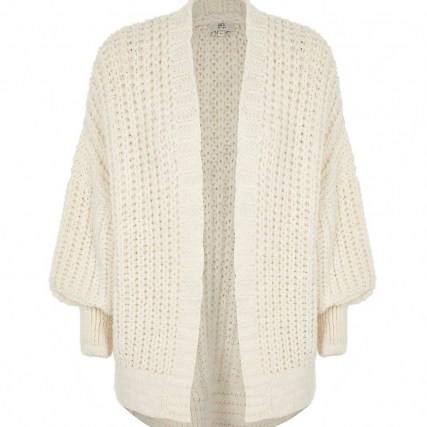 River Island Petite cream chunky ribbed cardigan | oversized open front cardigans - flipped