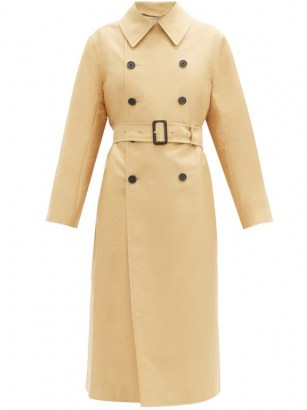 THE ROW Philpa double-breasted cotton-blend trench coat in beige / classic belted coats - flipped