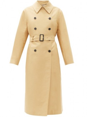 THE ROW Philpa double-breasted cotton-blend trench coat in beige / classic belted coats