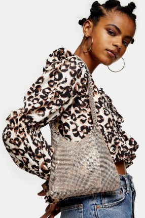 TOPSHOP Pink Diamante Shoulder Bag ~ glamorous bags ~ shimmering accessories