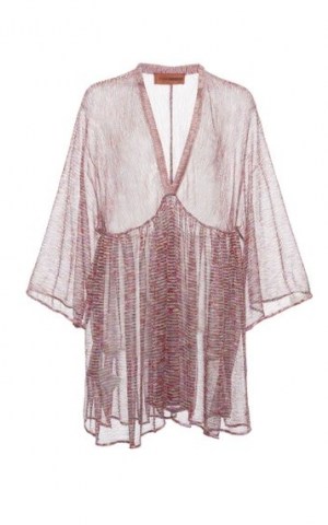 Missoni Mare Printed Knit Cover-Up Mini Dress – sheer metallic cover ups – poolside glamour - flipped