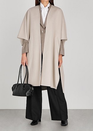 PUBLICKA Stone wool and cashmere-blend cape ~ chic longline capes