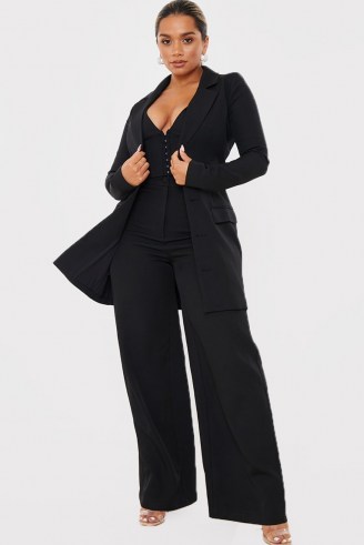 SHAUGHNA PHILLIPS BLACK TAILORED CO-ORD BLAZER – longline jackets - flipped