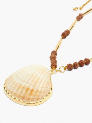 TOHUM Shell 24kt gold-plated beaded necklace / bohemian style necklaces / boho sea inspired jewellery / shells