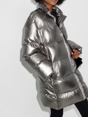Moncler + Rick Owens Cyclopic padded coat ~ metallic silver winter coats - flipped