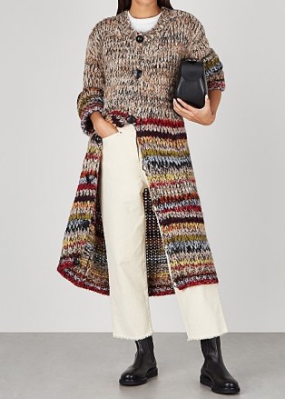 STELLA MCCARTNEY Chunky-knit alpaca-blend cardigan ~ luxury longline cardigans - flipped