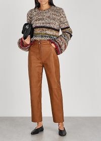 STELLA MCCARTNEY Hailey brown faux leather trousers