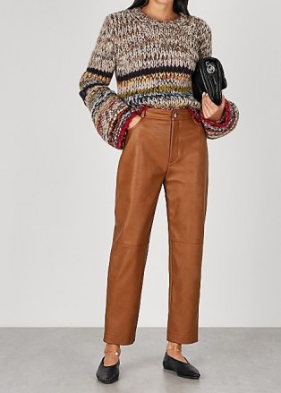 STELLA MCCARTNEY Hailey brown faux leather trousers - flipped
