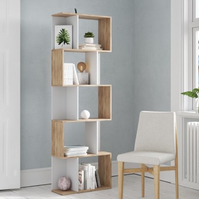 Mayberry Bookcase by 17 Stories – elegant and simple s-shaped design - flipped