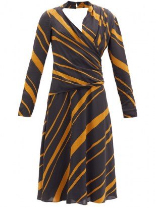 PROENZA SCHOULER Surplice-neck striped crepe de chine midi dress – bold stripes