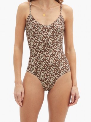 MATTEAU The Scoop floral-print swimsuit / brown swimsuits - flipped