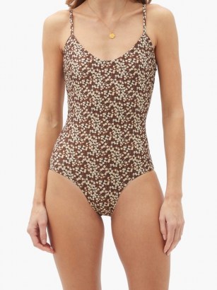 MATTEAU The Scoop floral-print swimsuit / brown swimsuits