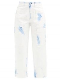 STELLA MCCARTNEY Tie-dye cropped-leg jeans ~ blue and white denim