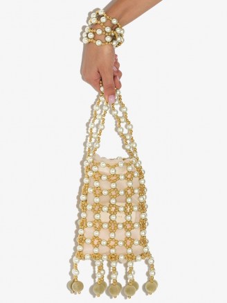 Vanina beaded chain shoulder bag ~ bead embellished bags - flipped