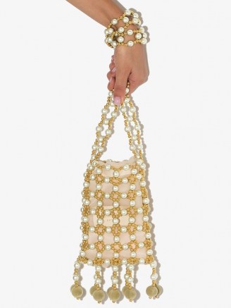 Vanina beaded chain shoulder bag ~ bead embellished bags