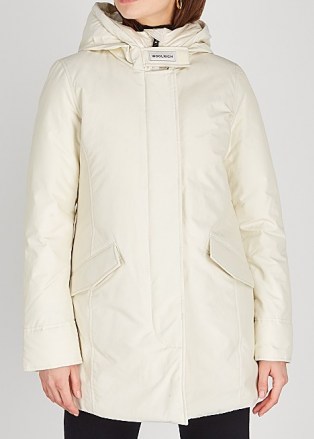WOOLRICH Arctic off-white padded twill parka ~ casual winter coats