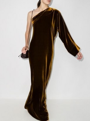Bernadette Gigi one-shoulder gown – velvet look evening gowns – long event dresses
