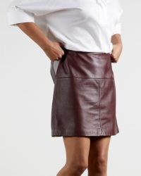 TED BAKER VALIAT A-line leather mini skirt