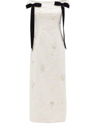 ERDEM Angelique crystal-embellished Chantilly-lace dress / elegant off the shoulder event dresses / chic occasion wear