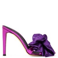 Giuseppe Zanotti Aretha purple mirrored leather sandals