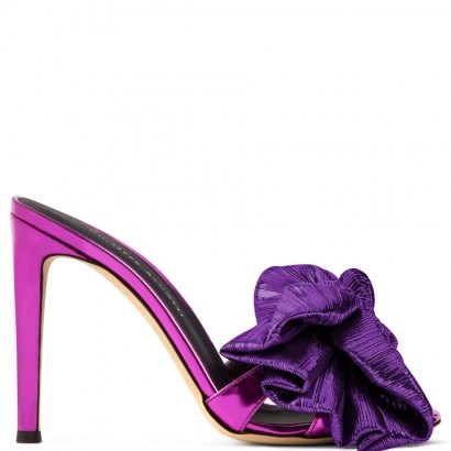 Giuseppe Zanotti Aretha purple mirrored leather sandals