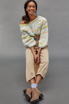 Anthropologie Jojo Cable-Knit Jumper | chunky knits | drop shoulder jumpers - flipped