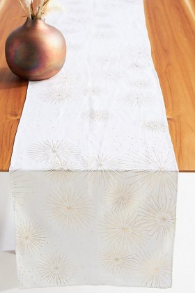 ANTHROPOLOGIE Whitney Star Table Runner White ~ christmas table runners ~ home dining accessories - flipped