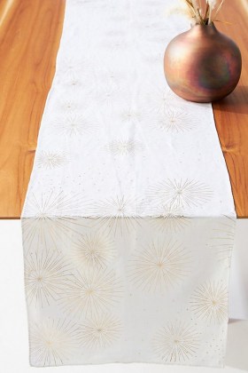 ANTHROPOLOGIE Whitney Star Table Runner White ~ christmas table runners ~ home dining accessories