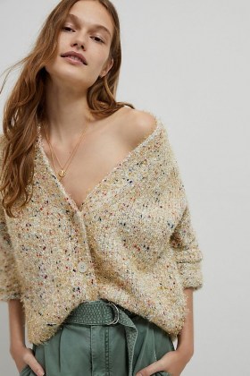 Maeve Nolie Shimmer Cardigan / shimmery metallic thread cardigans / speckled knitwear