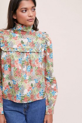 Meadows Heather Floral Blouse – ruffled high neck blouses