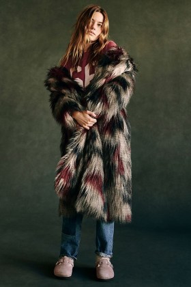Hutch Chantal Faux Fur Coat / shaggy retro coats / 70s vintage style winter outerwear / seventies glamour - flipped