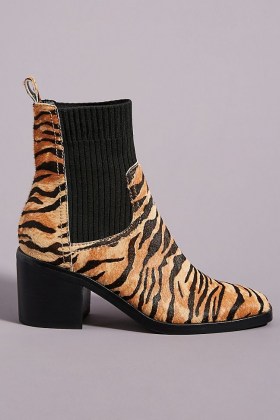 Silent D Nirvani Knit Chelsea Boots / animal stripes