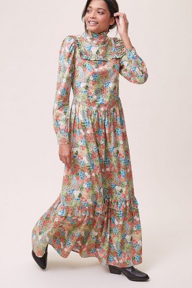 Meadows Heather Dress ~ romantic frill trim maxi dresses - flipped