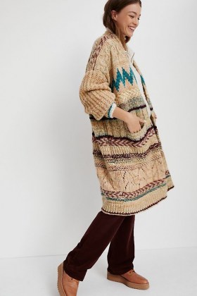 Pilcro Lily Longline Cardigan | snuggly patterned cardigans - flipped