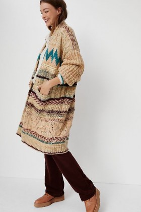 Pilcro Lily Longline Cardigan | snuggly patterned cardigans