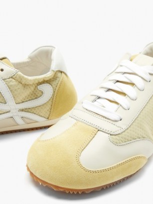 LOEWE Ballet Runner nylon and suede trainers | yellow sports luxe shoes - flipped
