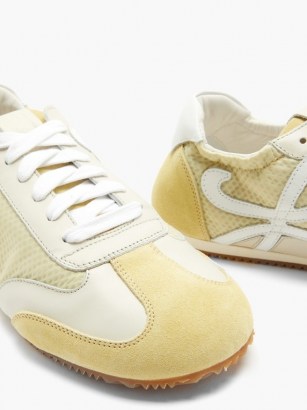 LOEWE Ballet Runner nylon and suede trainers | yellow sports luxe shoes