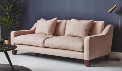 Banbury range – deep sofa with slim curved arms, leather and fabric - flipped