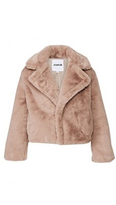 BB Dakota Big Time Plush Jacket light taupe ~ faux fur winter jackets - flipped