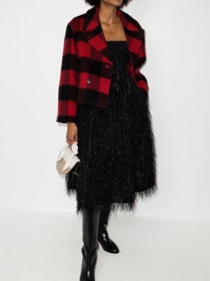 GANNI check-pattern double-breasted jacket / black and red checked jackets / bold checks